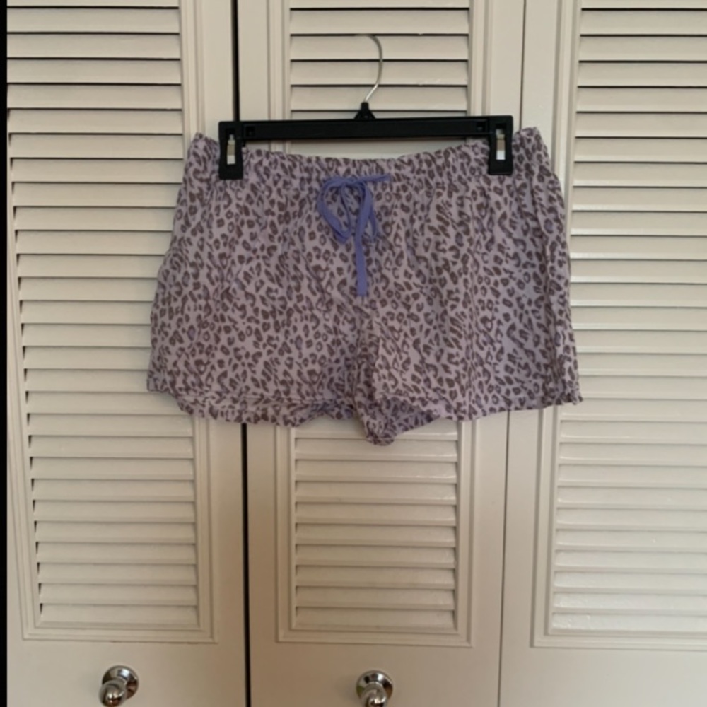 Purple cheetah sleep shorts